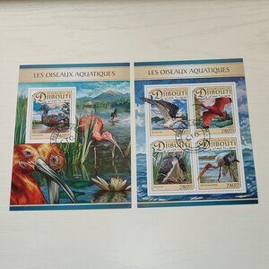 Academia Set 2 Stamp Souvenir Sheets Birds Nature Collectible Djibouti 2017